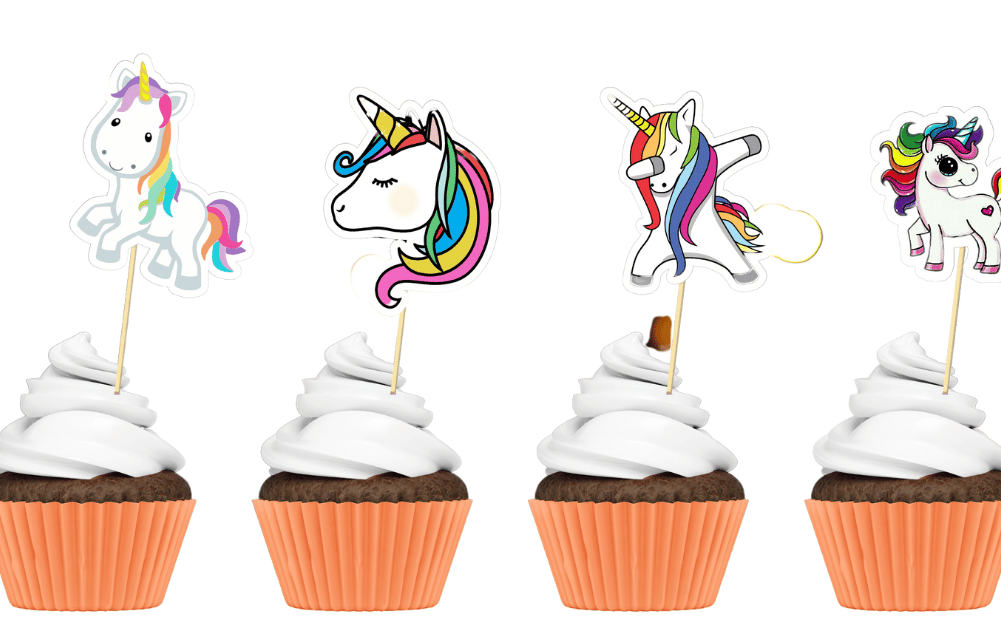 Unicorn theme Cup Cake Toppers