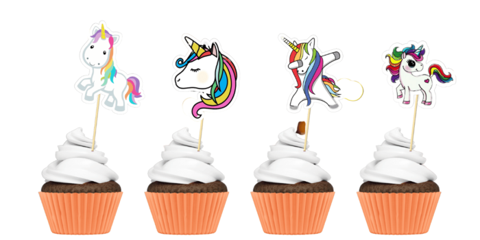 Unicorn theme Cup Cake Toppers