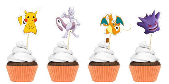 Pokemon Theme Cup Cake Toppers