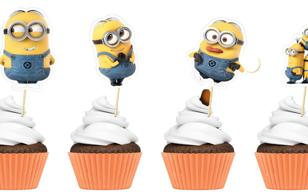 Minion Theme Cup Cake Toppers