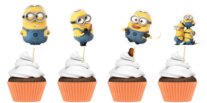 Minion Theme Cup Cake Toppers