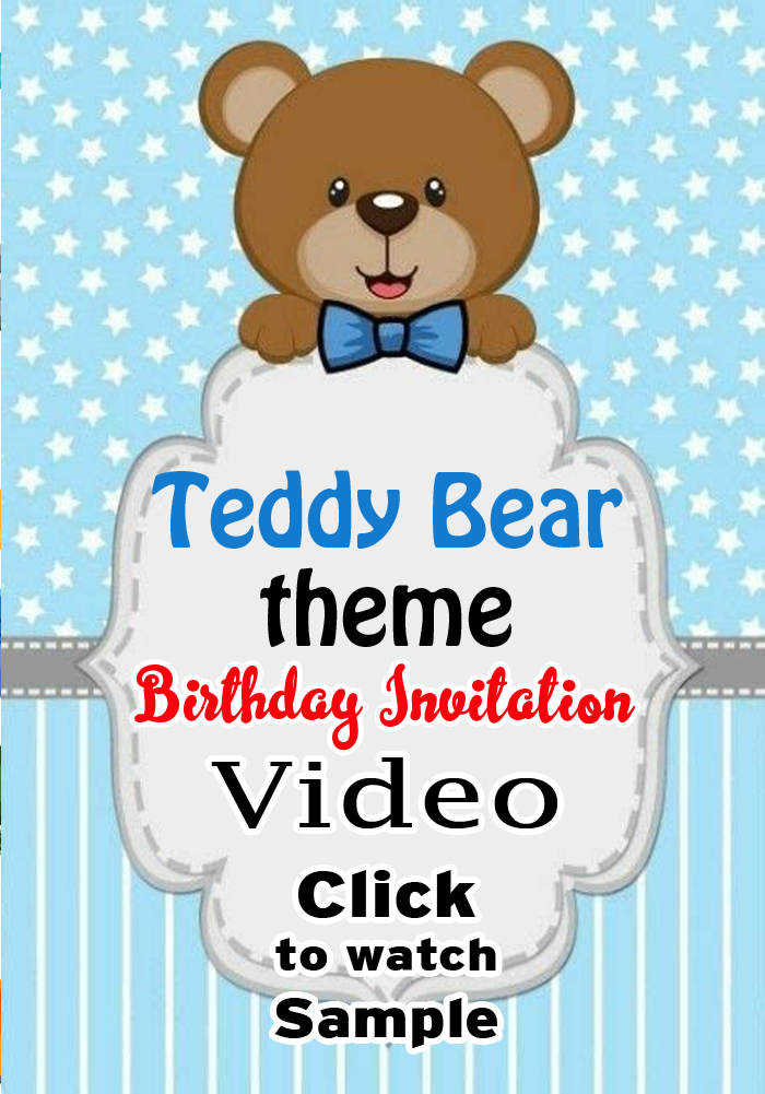 Teddy Bear theme Birthday Invitation Video