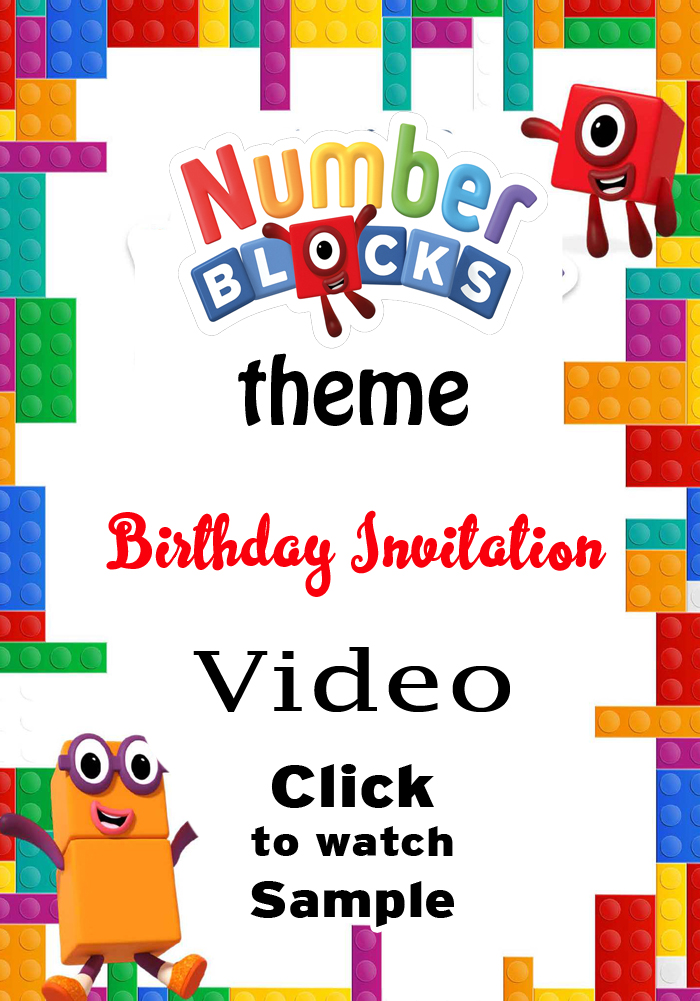 number blocks theme birthday invitation video and return gifts