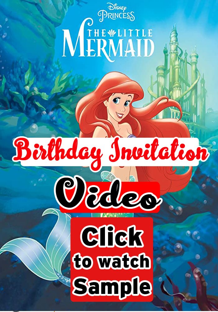 little mermaid theme birthday invitation video