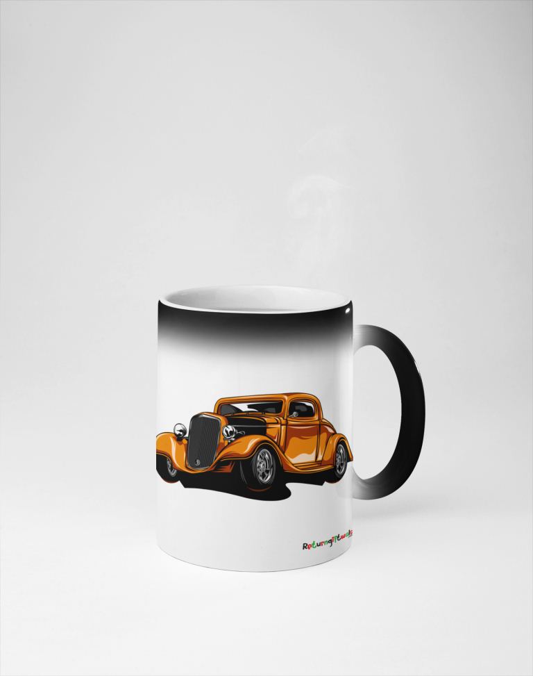Brown car printed coffee mug