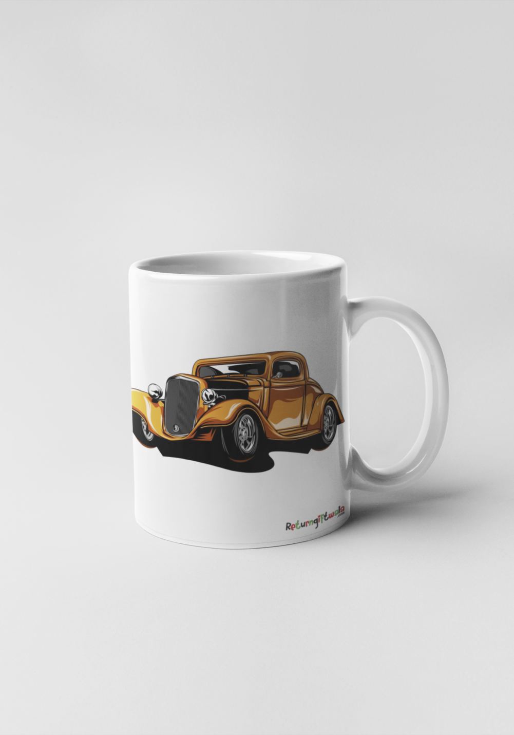Old brown Car printed Coffee Mug