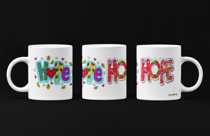 Heart hope printed coffee mug