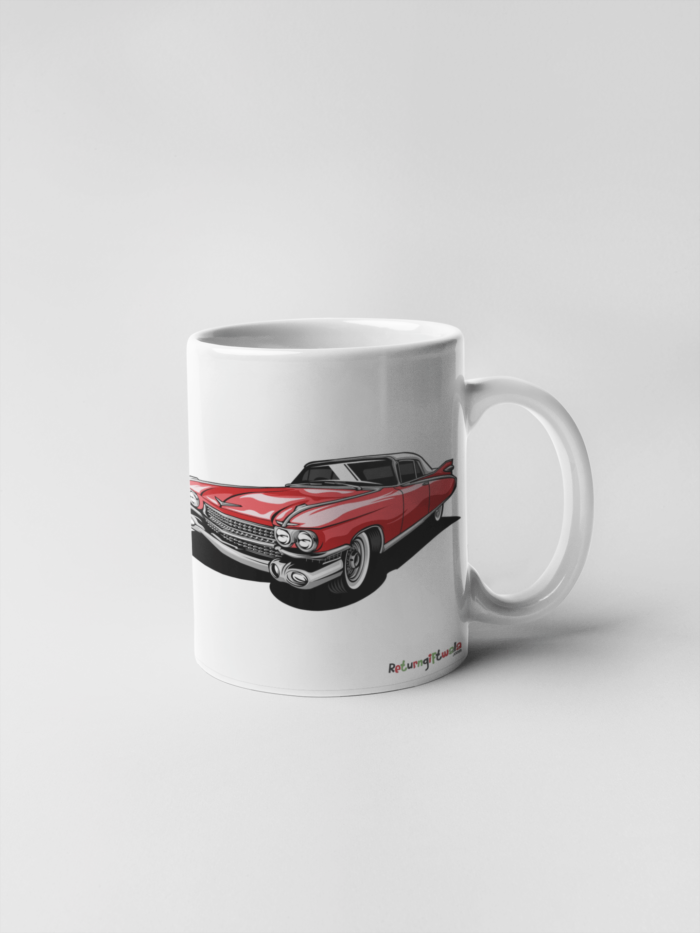 Long Red Car printed Coffee Mug