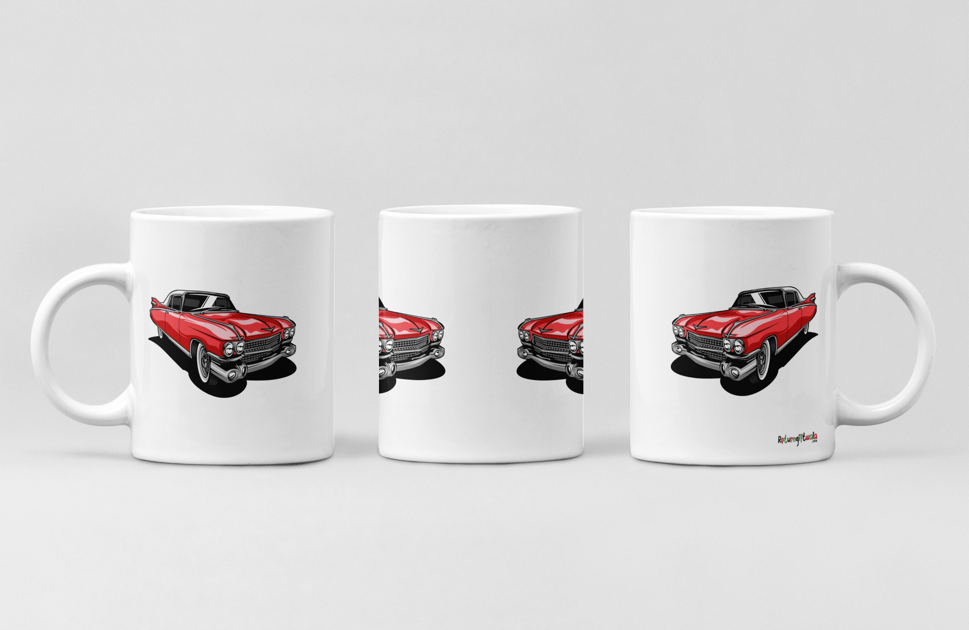 Long Red Car printed Coffee Mug