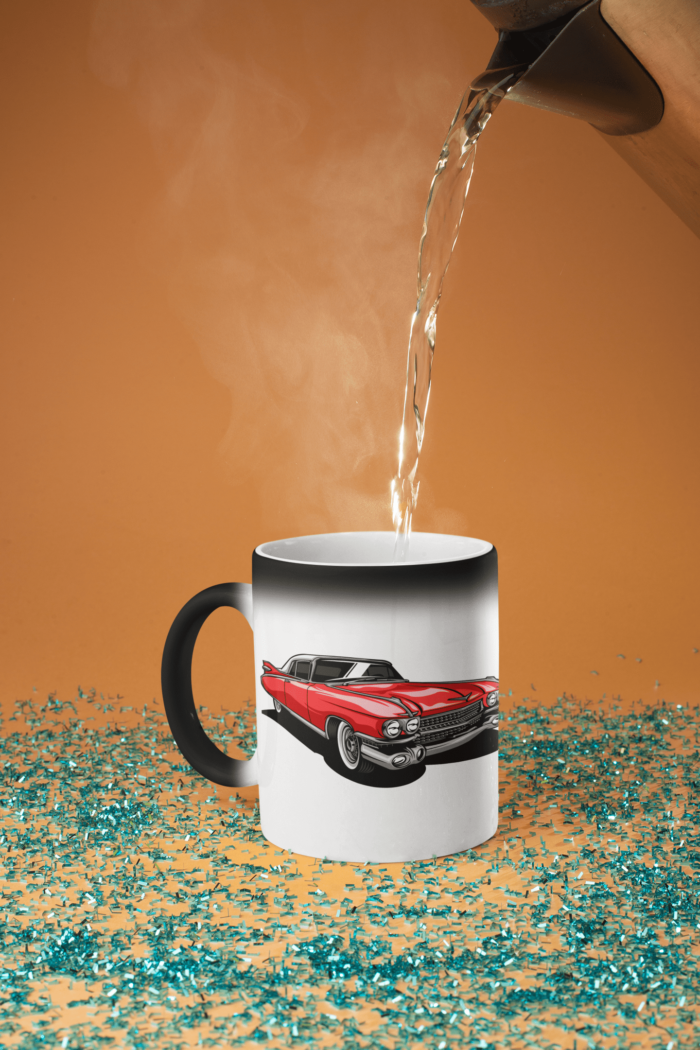 Long Red Car printed Coffee Mug