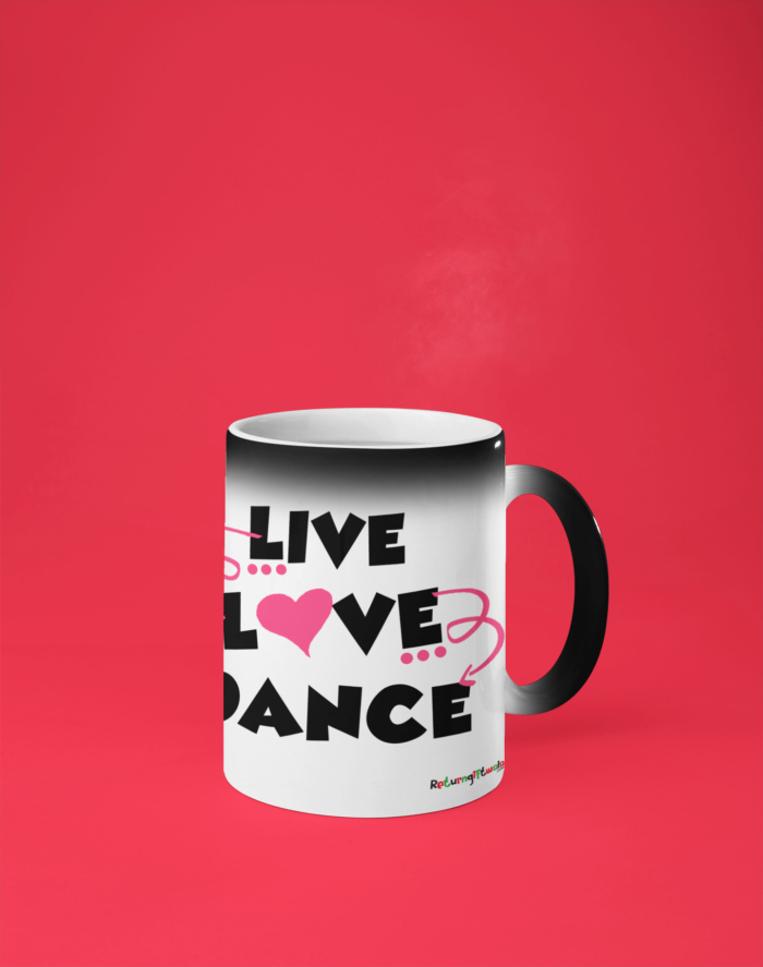 live love dance printed coffee mug