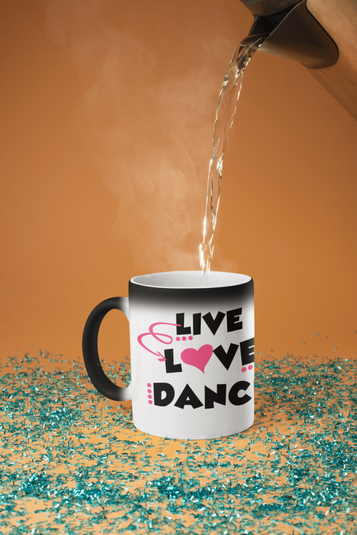 live love dance printed coffee mug