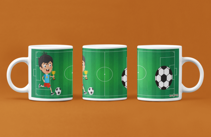 Playing boy with trophy printed Coffee mug