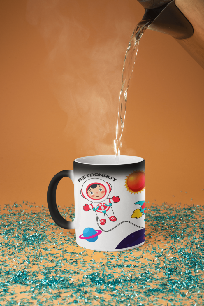 Astronaut theme colorful coffee mug