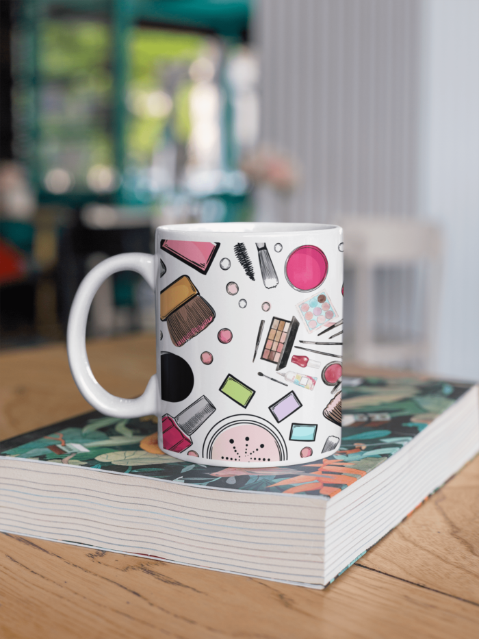 makeup themed coffee mug