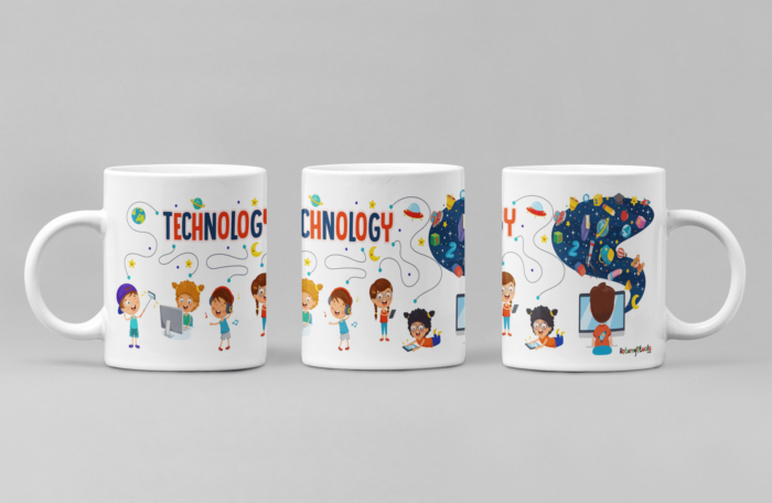 technology theme coffee mug