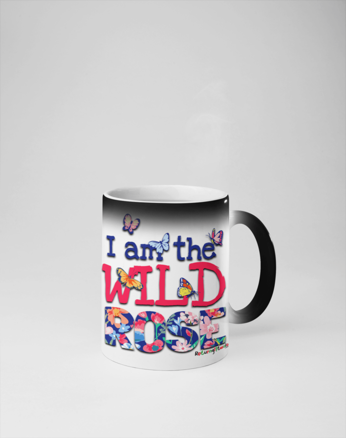 wild rose and butterfly theme coffee mug