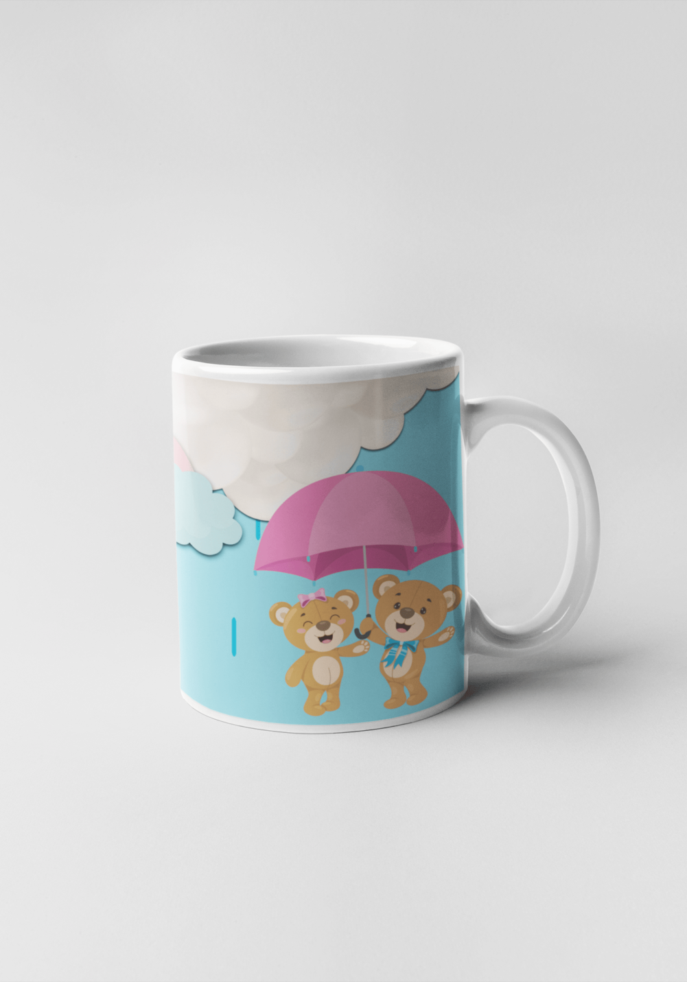 Teddy in Rain theme Coffee Mug