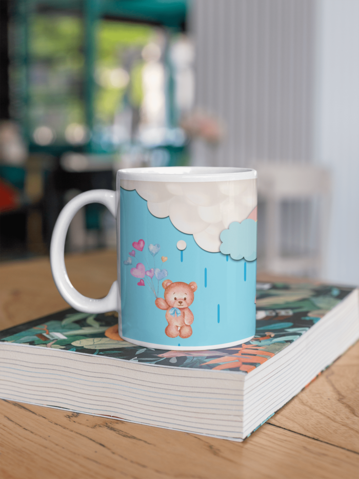 Teddy in Rain theme Coffee Mug