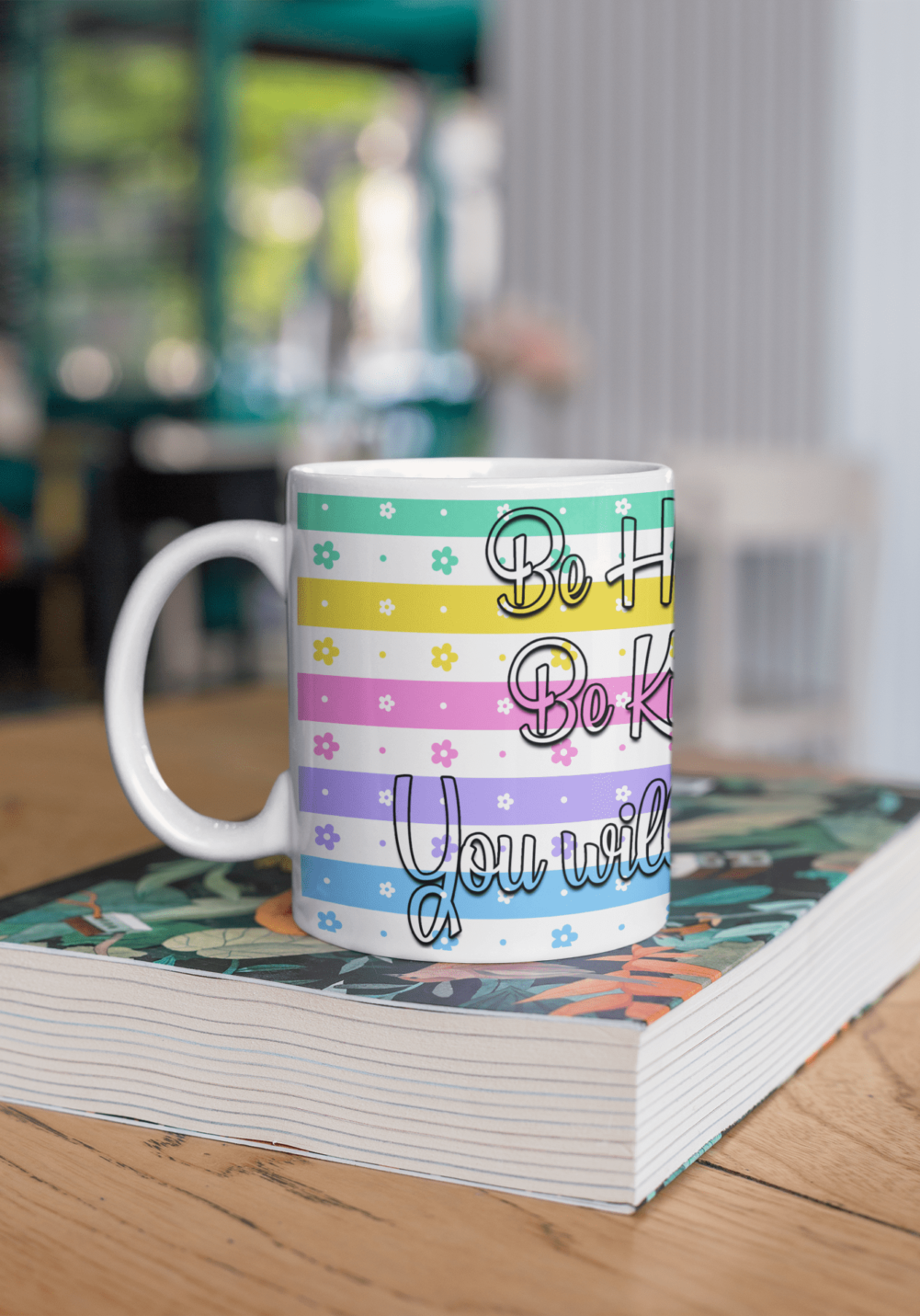 Be Happy Always printed coffee mug
