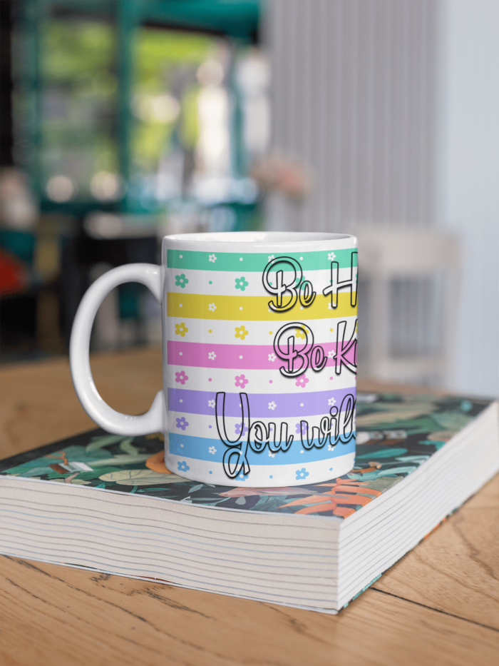 Be Happy Always printed coffee mug