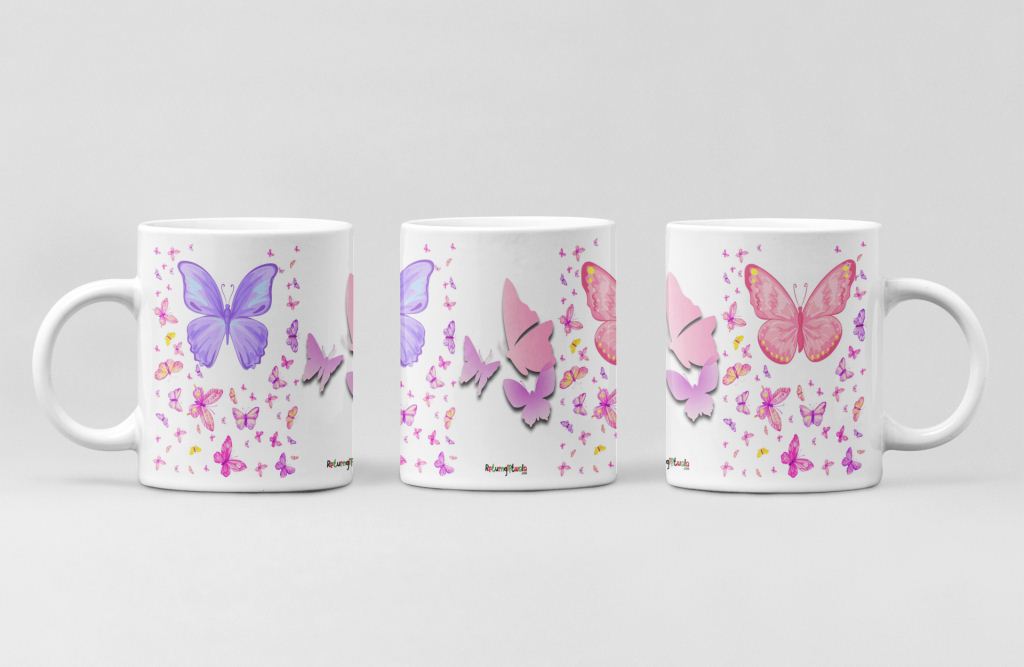 Butterflies printed coffee mug