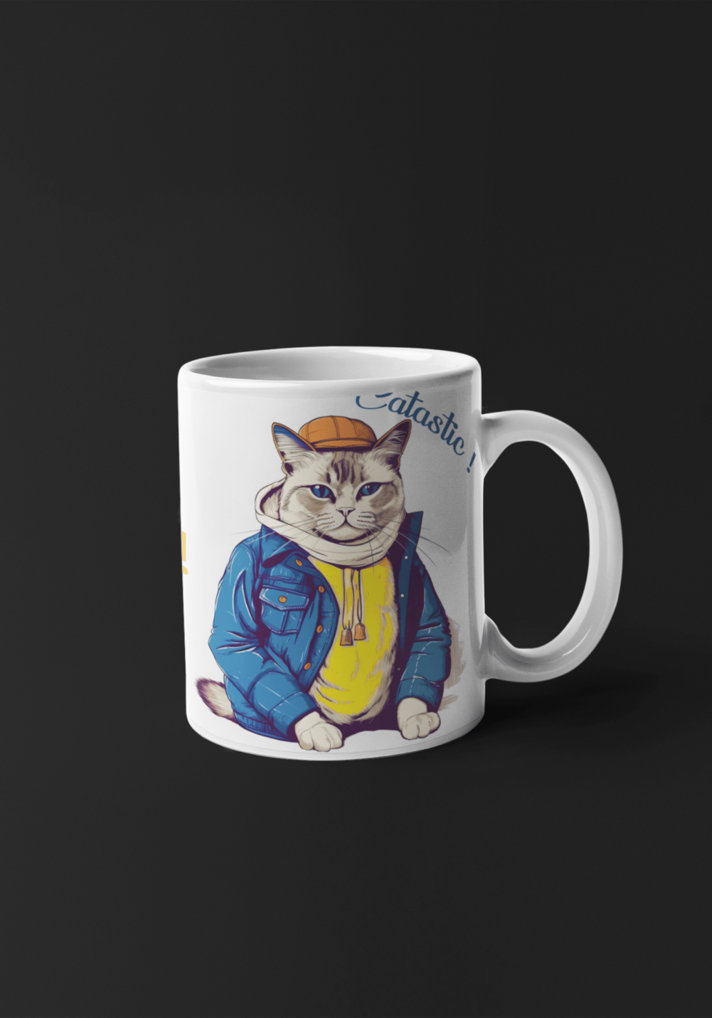 Catastic Cat printed coffee mug