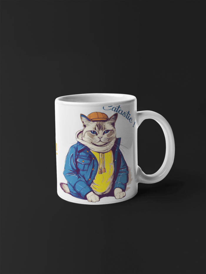 Catastic Cat printed coffee mug