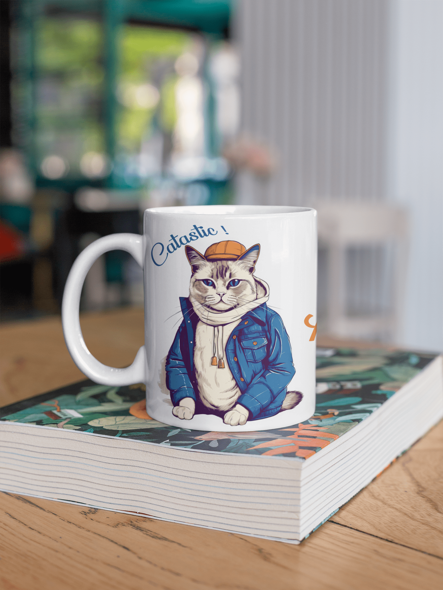 Catastic Cat printed coffee mug
