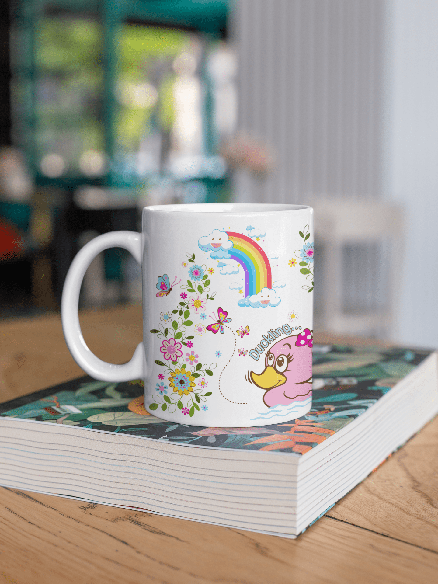 Duck and Rainbow theme Coffee Mug