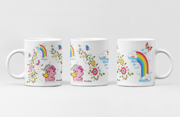 Duck and Rainbow theme Coffee Mug