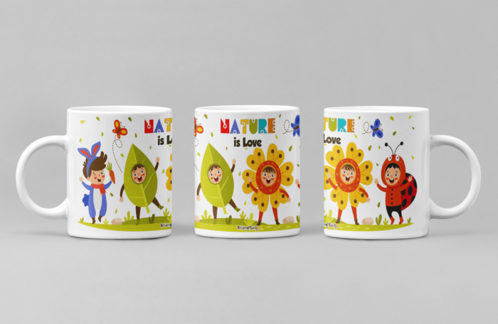 kid's love for nature theme coffee mug