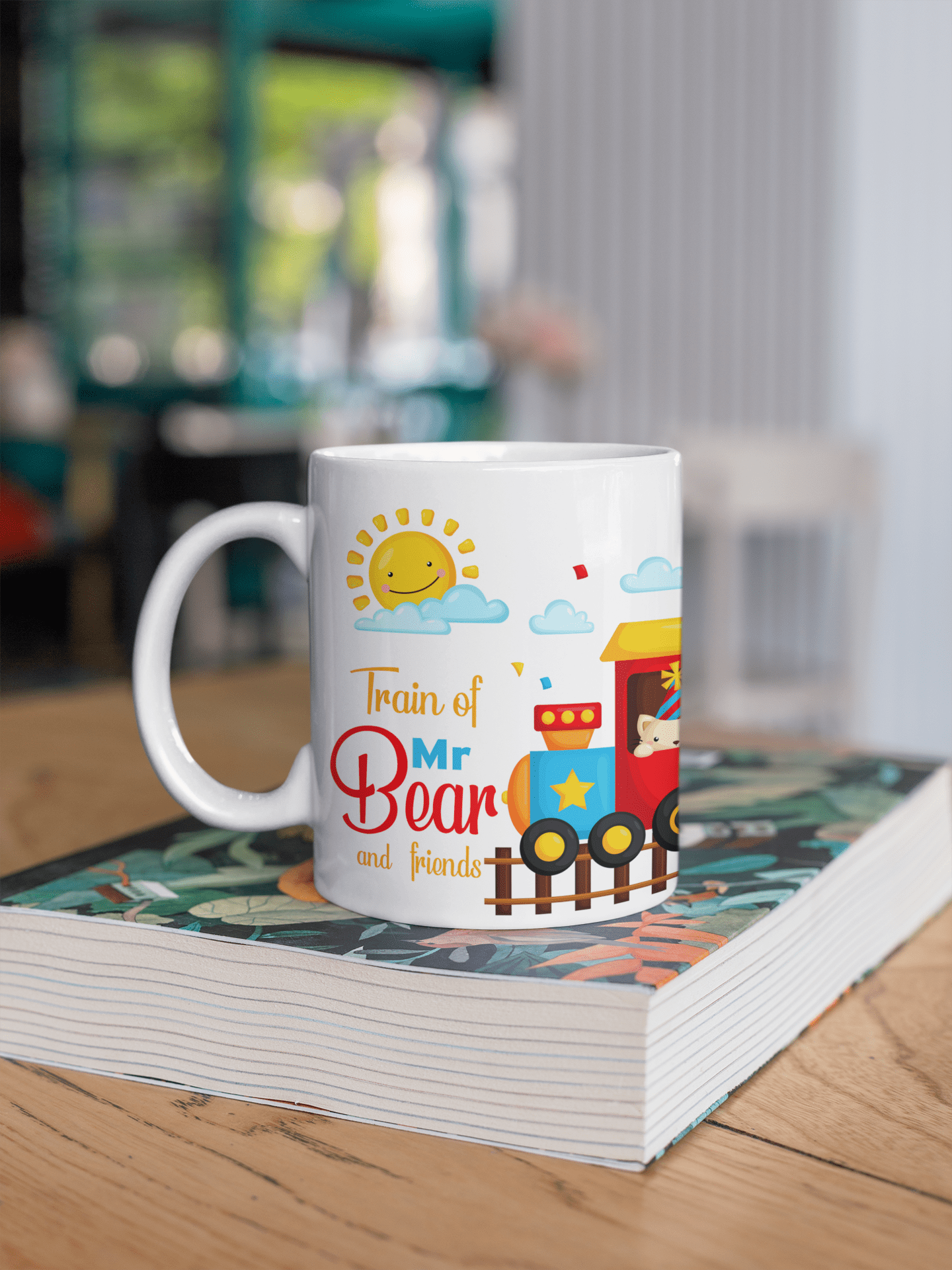 Train of Mr. Bear and Friends printed Coffee Mug
