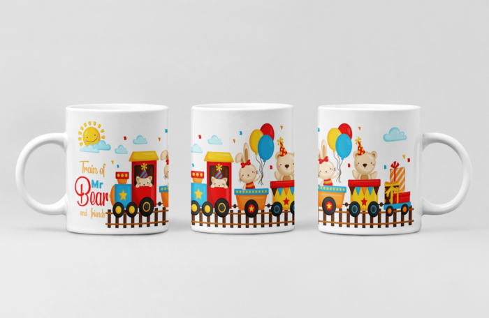 Train of Mr. Bear and Friends printed Coffee Mug