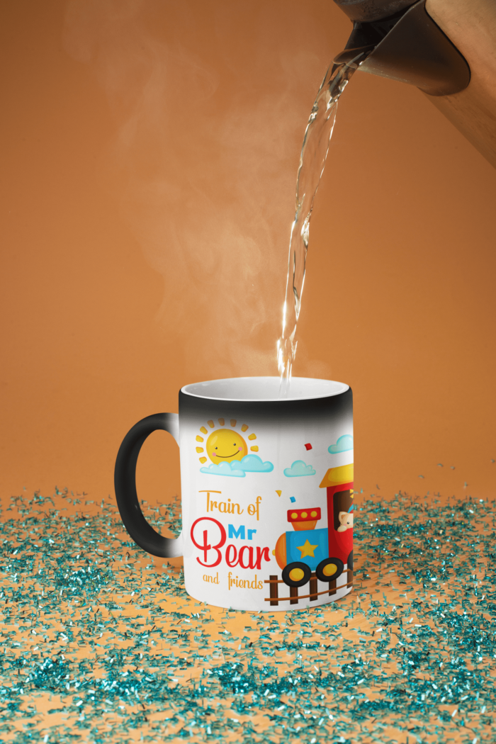 Train of Mr. Bear and Friends printed Coffee Mug
