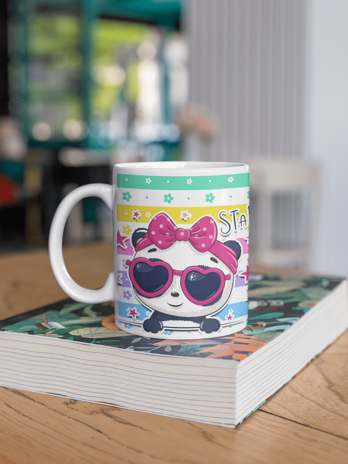 stars printed coffee mug