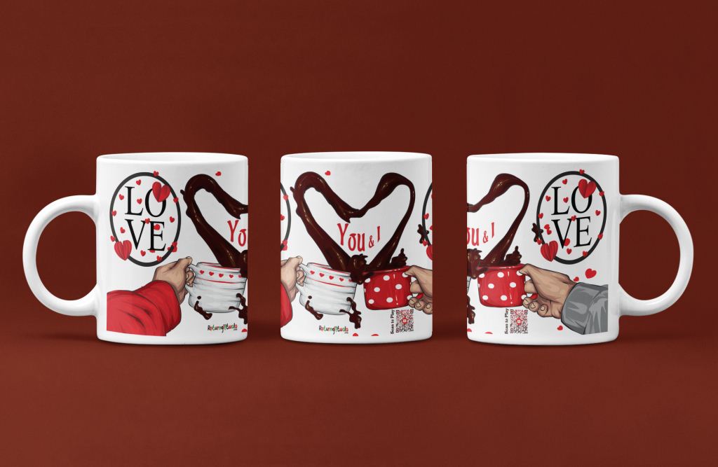 love hearts coffee mug