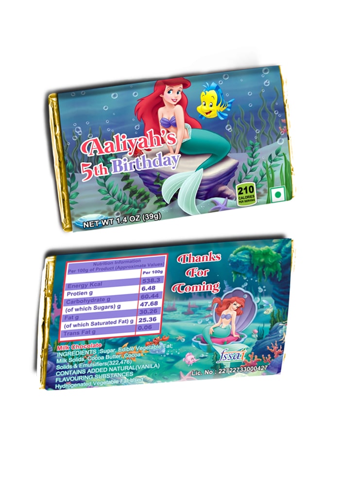Ariel Princess theme homemade chocolates