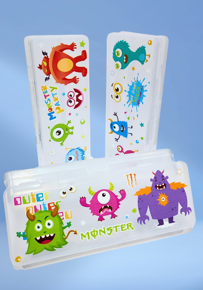 Monster theme pencil box for kids birthday return gifts
