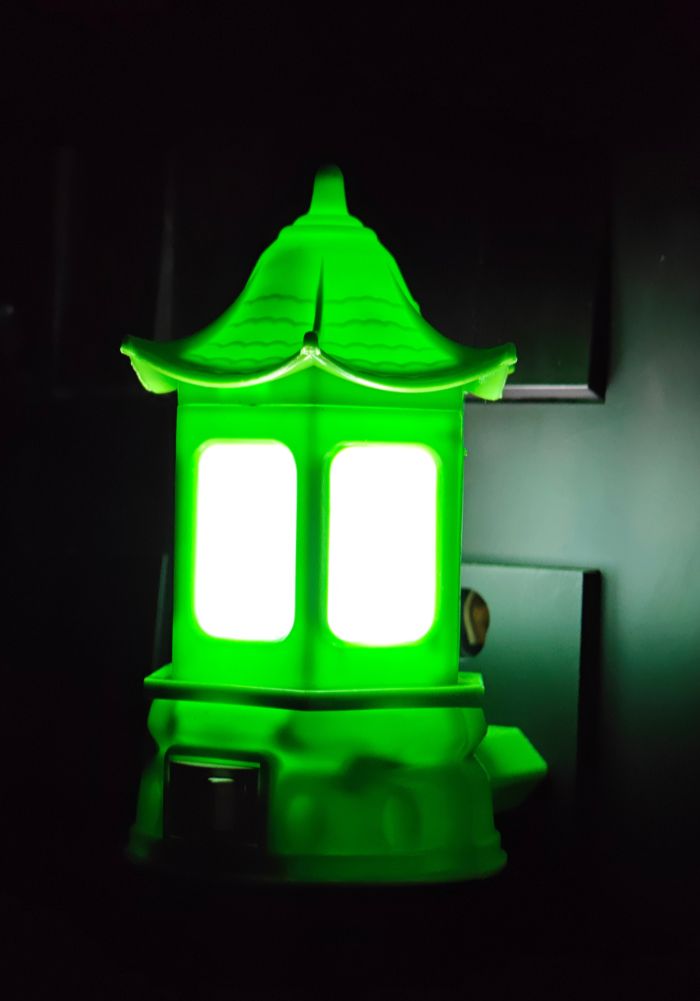 green night lights temple shape