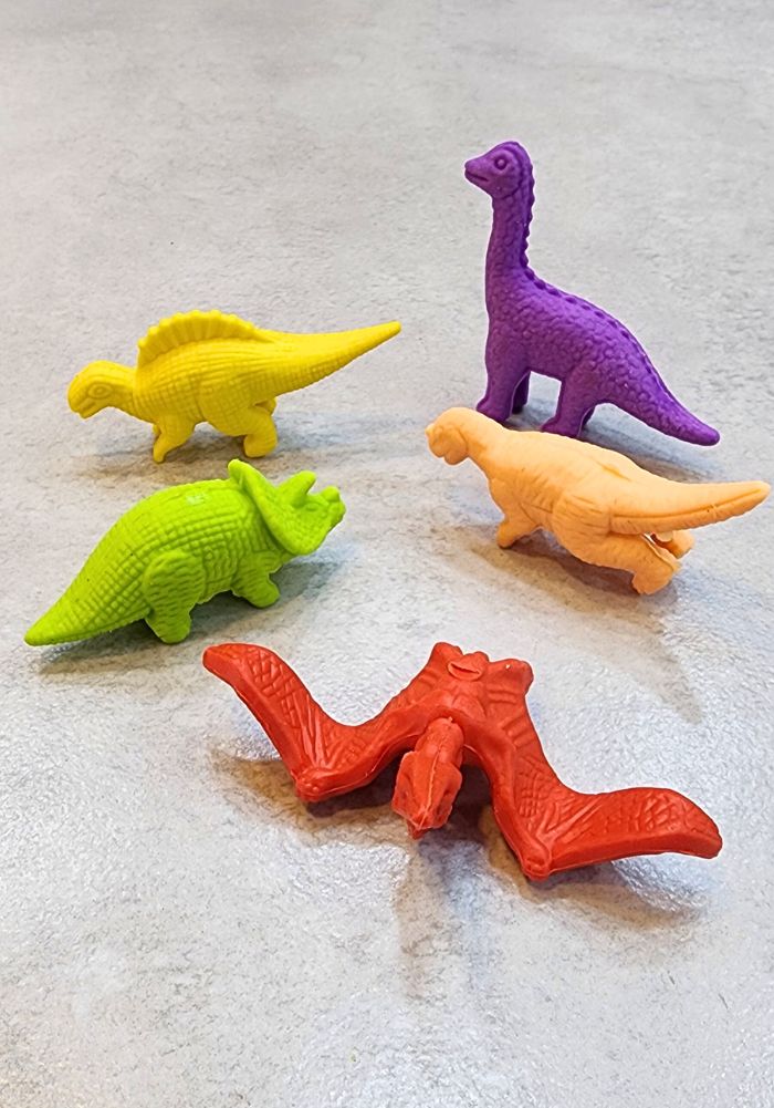 dinosaur theme cute colorful eraser in card packing