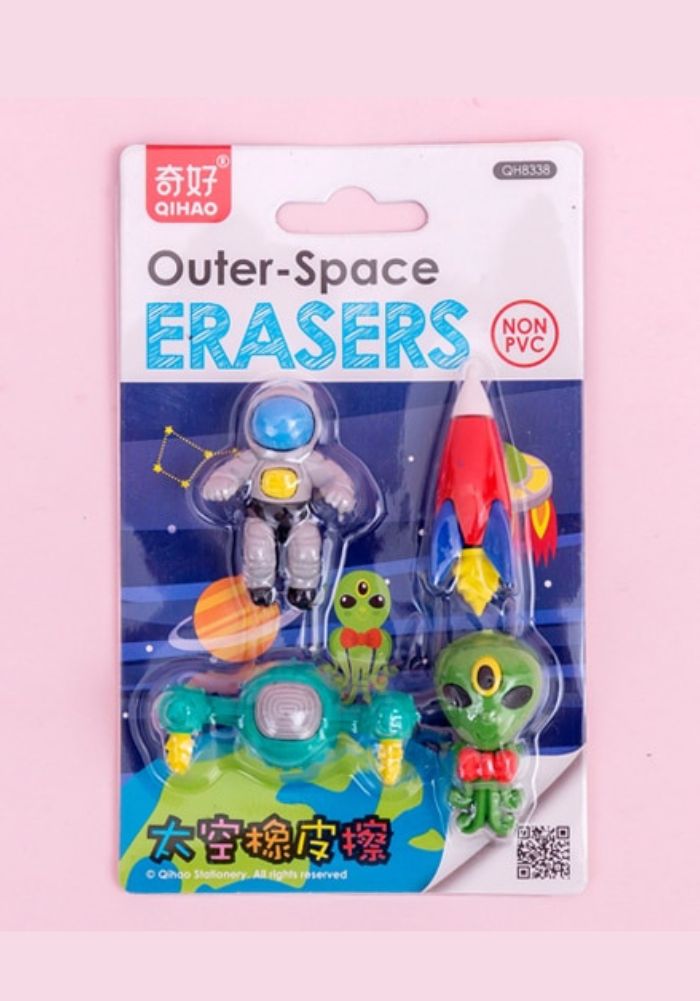 space theme astronaut erasers