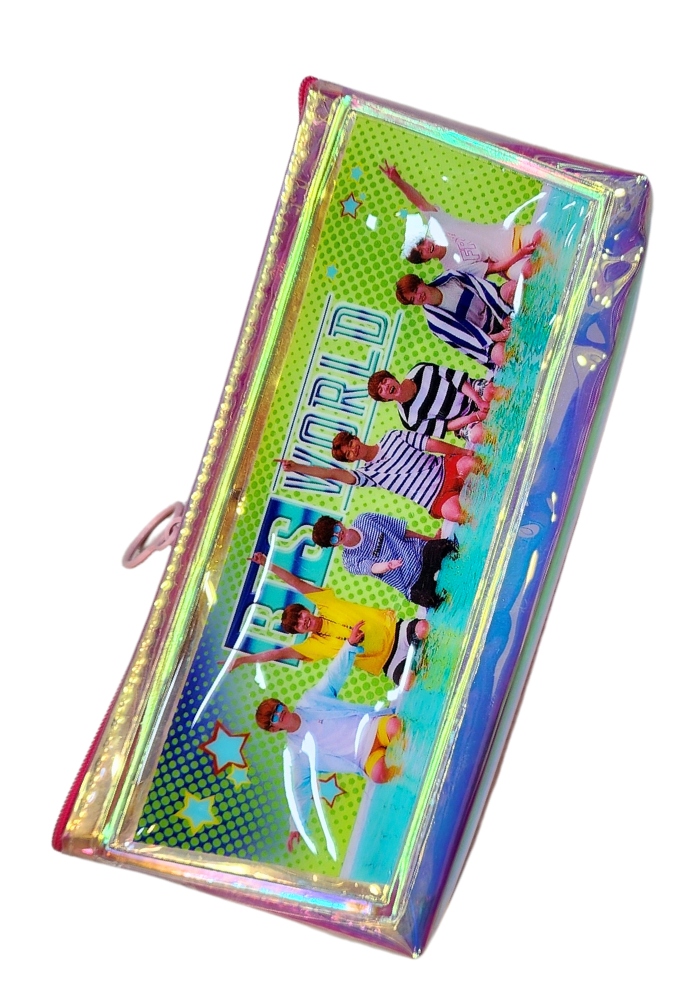 bts theme colorful light up pencil pouch