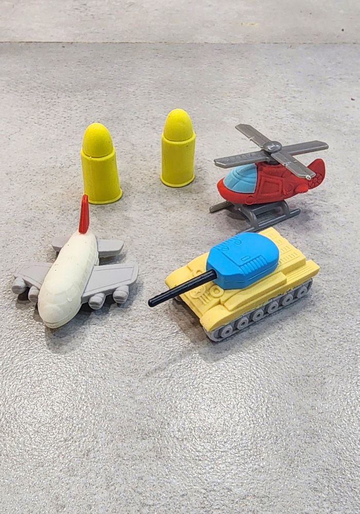 tabks plane and helicopter shape erasers