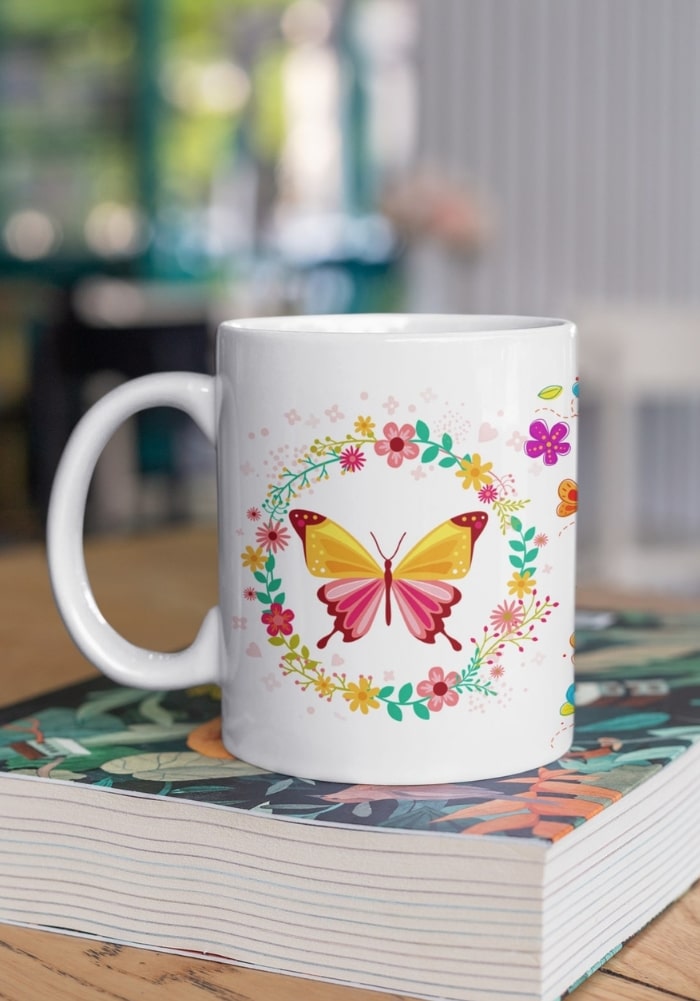 butterfly theme printed mug