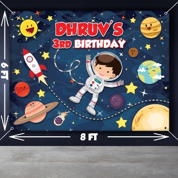 Space theme Custom made Back drop banners for Themed based Birthday