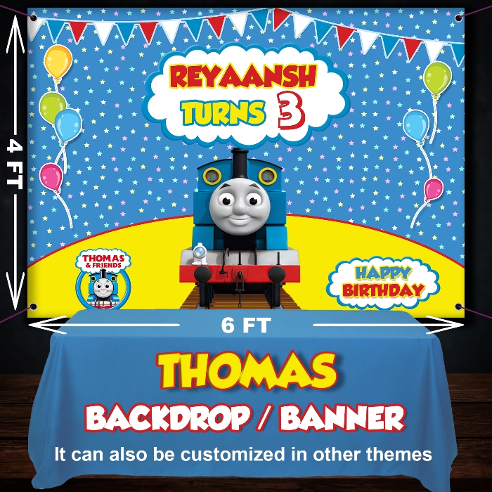 Thomas the Train theme Wall back drop for Birthday Decoration