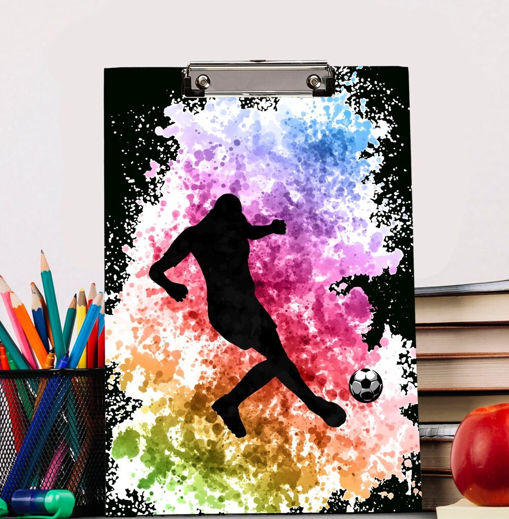 Football player print exam board for boys 