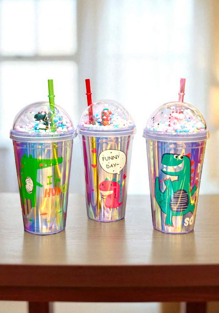 dinosaur theme tumbler with straw dinosaur theme tumbler with straw