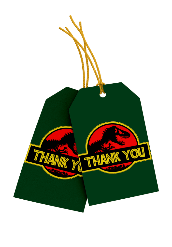 jurassic dinosaur park theme thank you tags card for oarty favors jurassic dinosaur park theme thank you tags card for oarty favors